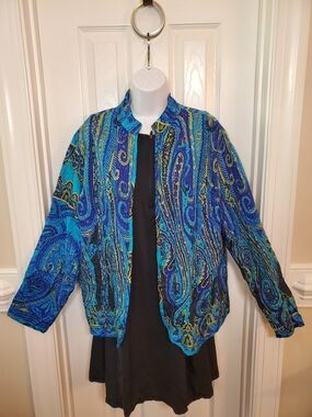 Chico's -  Silk Embroidered - Ultra Lightweight - Jacket Sz. 2